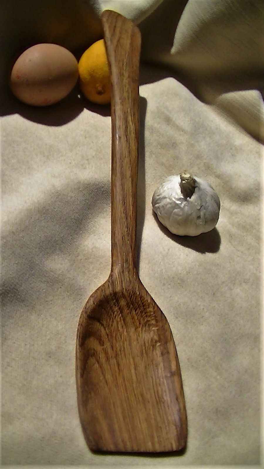 Hancarved Oak Cooking  Spatula 