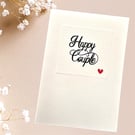 Handmade Wedding Card for the happy couple on embossed card 