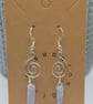 Blue Lace Agate Spiral Earrings, Sterling Silver Hooks, Open Spiral Charms - Image 4