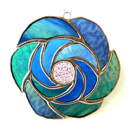 Ocean Curls Stained Glass Suncatcher 002