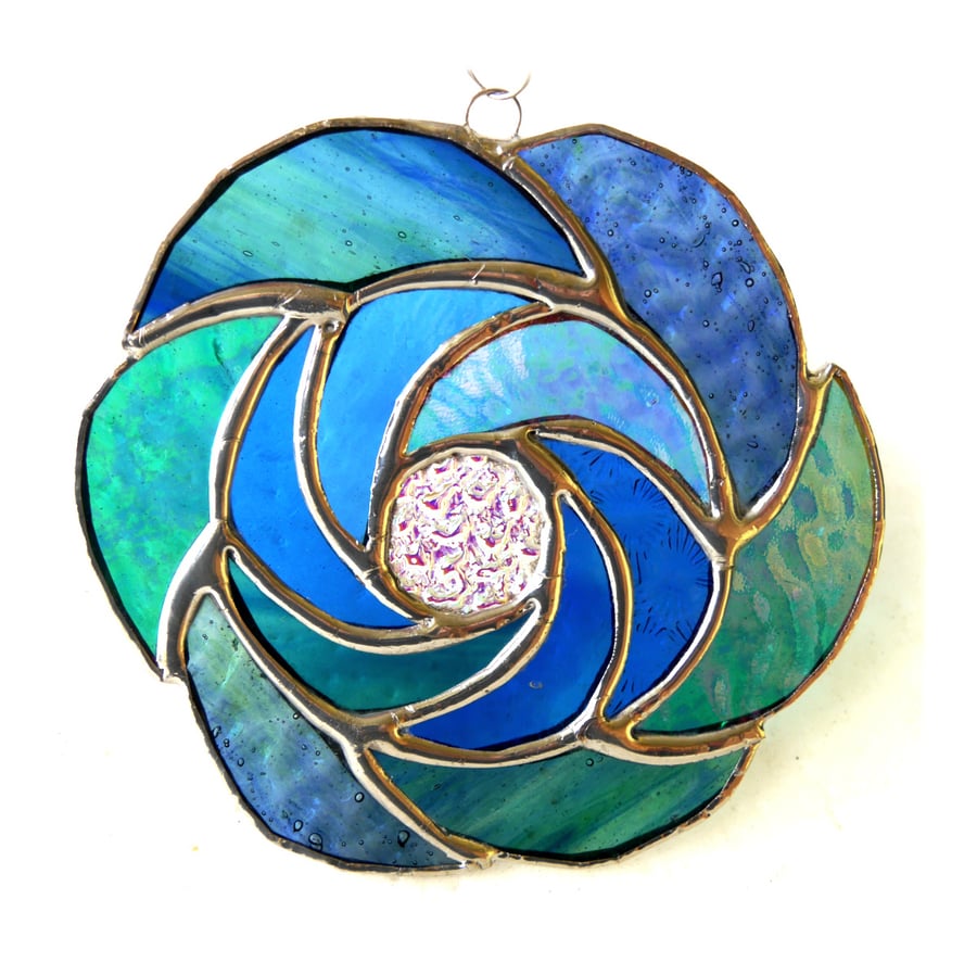 Ocean Curls Stained Glass Suncatcher 002