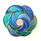Ocean Curls Stained Glass Suncatcher 002