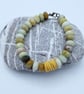 Bracelet CHOOSE Colour Amazonite Rondelle Natural Gemstones, Porcelain 3 UK post - Image 2