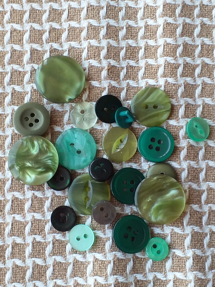 Assorted Green Buttons