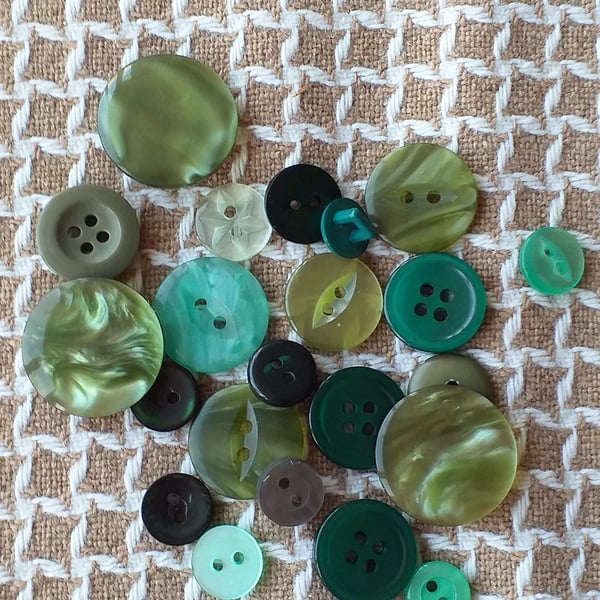 Assorted Green Buttons