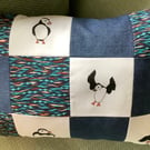 Puffin Patchwork Cushion