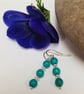 Sterling Silver Turquenite and Crystal Earrings - Image 2