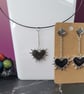 Black Heart With Spikes Earring and Pendant Set