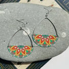 Mandala style recycled tin earrings 