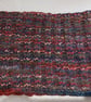 Handknit chunky wool hat and cowl set blue rust - Image 7