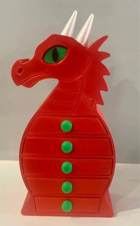 Mystical Dragon Jewelry Box – 3D Printed with Secret Hidden Drawer.