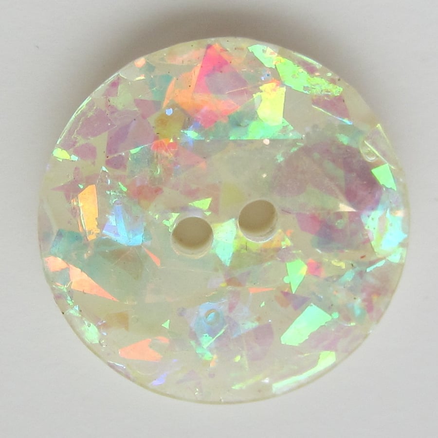 15 Large White Sparkly Buttons