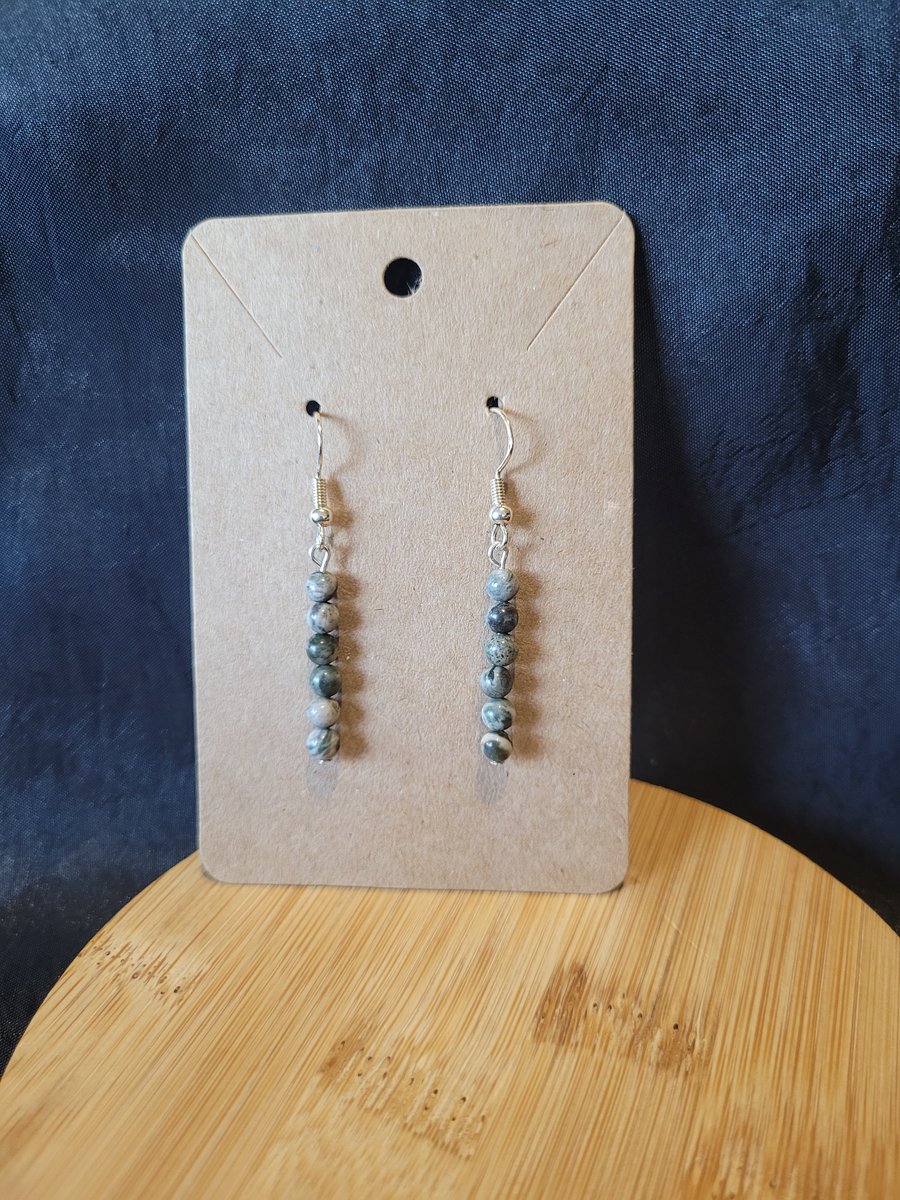 Crystal Earrings - Tree Agate Balls