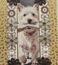 West Highland Terrier Dog - Hand Crafted Decoupage Greeting Card - Blank (3310)
