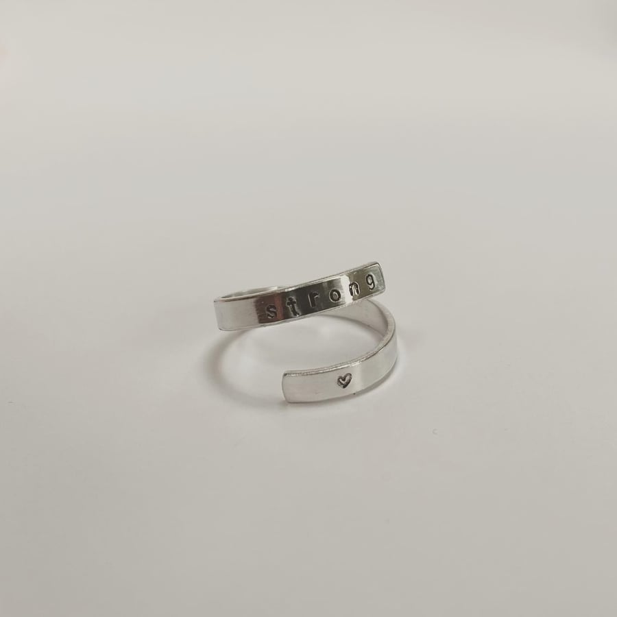 ‘Strong’ stamped ring - with hidden swear word