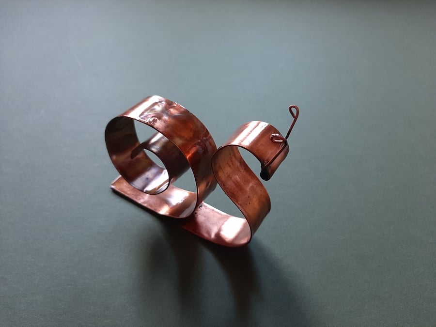 Copper Snail Mantelpiece Ornament, 7th Anniversary Gift, Quirky Gift