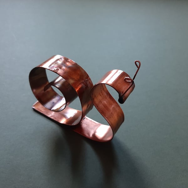 Copper Snail Mantelpiece Ornament, 7th Anniversary Gift, Quirky Gift