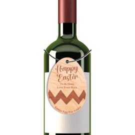 Easter For Adults Happy Easter Wine Gift Tag Wood Engraved Personalised Name