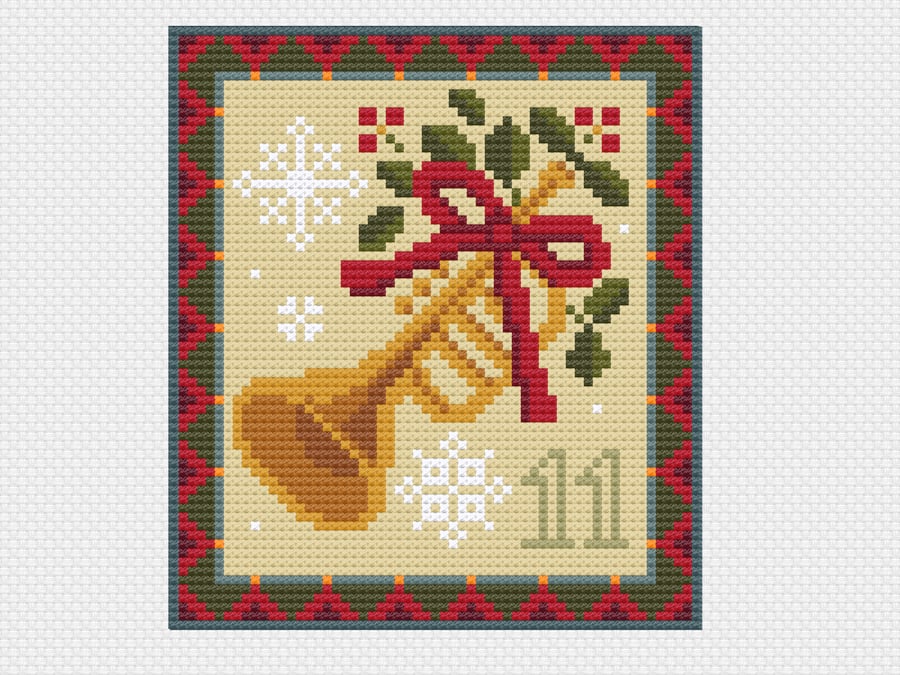 094K Cross Stitch pattern 12 days of Christmas, 11th Day Eleven Pipers Piping 