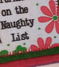 Christmas Brooch Naughty List Retro Woman - Vintage fabric Wool Felt - Image 4