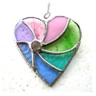 Pastel Swirl Heart Stained Glass Suncatcher Handmade Gift