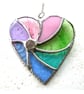 Pastel Swirl Heart Stained Glass Suncatcher Handmade Gift