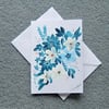 original art hand painted floral greetings card ( ref F 90 )