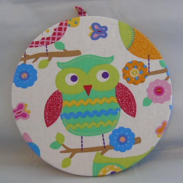 Seconds Sunday Covered Cork Pinboard - Owl