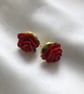 Rose Flower Earrings - Pierced or Clip-On Available - Image 5