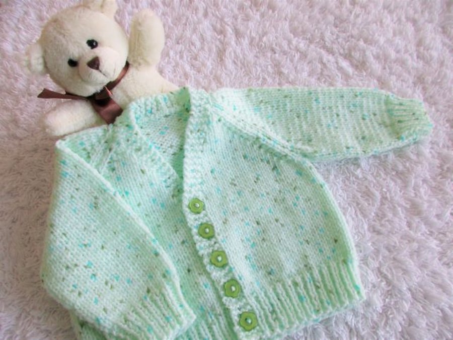 16" Mint Baby V Neck Cardigan 