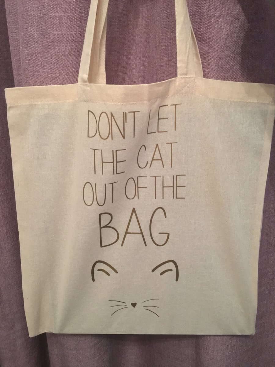Recycled Canvas Cat Themed Tote Bag