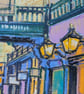 Castle Arcade original oil pastel drawing - Image 4