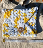 Yellow cotton lined pouch, Small crochet hand stitched pouch, Christmas gift - Image 3