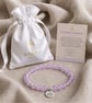 Lavender Amethyst Crystal Bracelet, Calming, Personalised Engraved Gift - Image 4