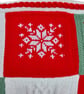 Hand Knitted Christmas Blanket with Red Tartan Fleece Backing - Image 6