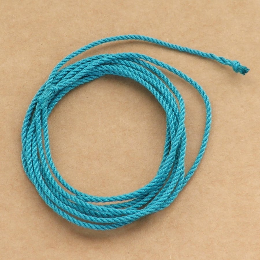 Silk cord - Aqua, 1 metre