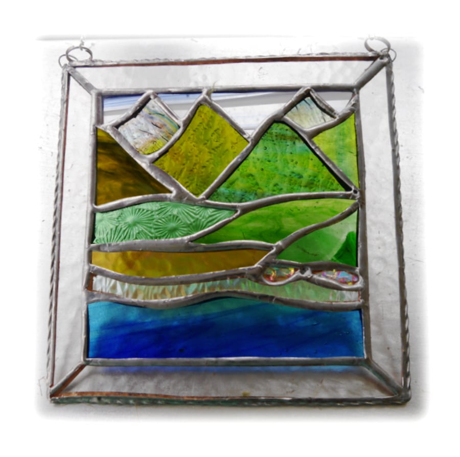 Picos Mountains Picture Suncatcher Stained Glass 004