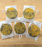 Yellow Abstract Lichen Embellished Recycled Textile 50mm Brooches - Image 5