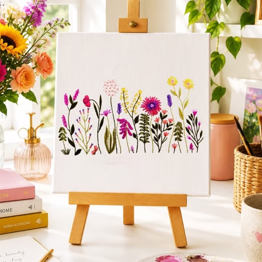 Meadow Flowers Hand Embroidery PDF Pattern