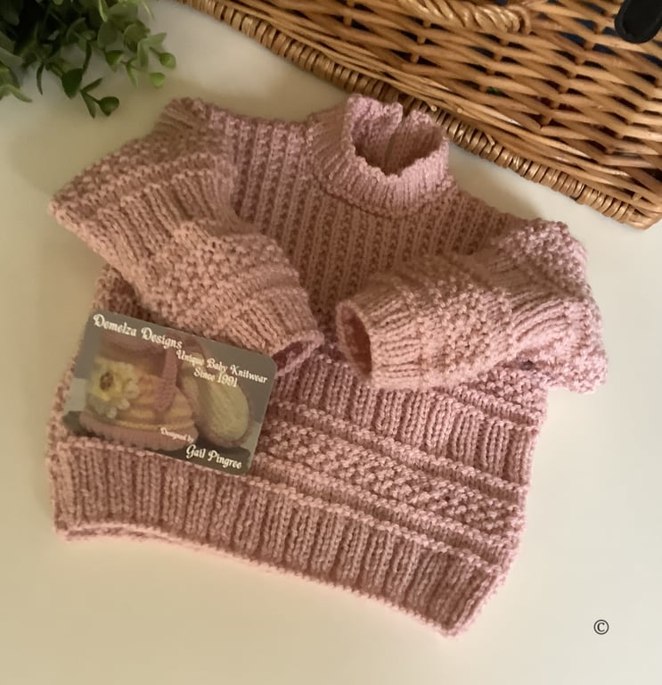 Baby Girl's Salmon Pink  Textured Jumper 3-9 months (Dress not included)