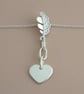 Sterling Silver Oak Leaf, Heart & Chain Pendant – Strength, Love & Togetherness