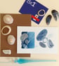 Ebb and flow II an abstract pebble inspired blank greeting card plastic free