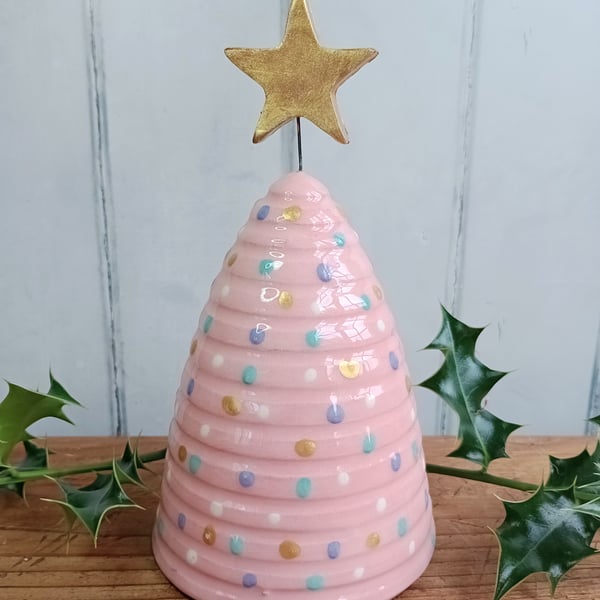 Large pink Christmas tree ornament