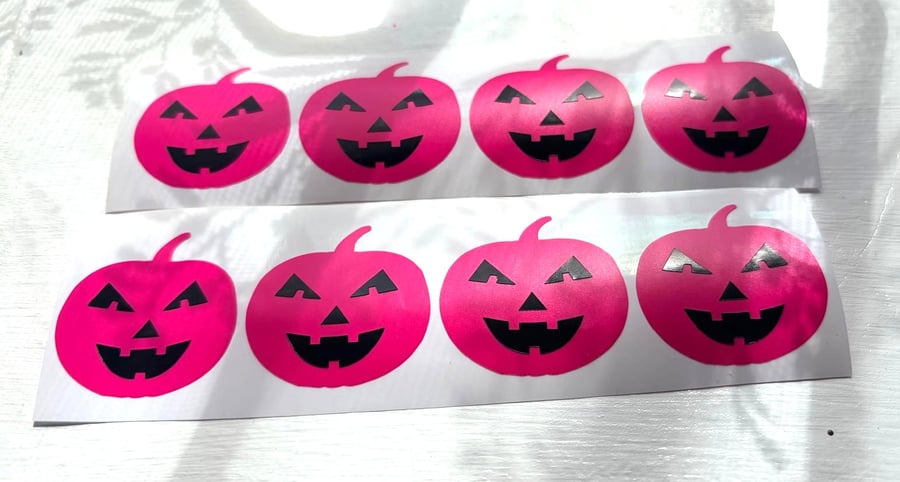 Halloween pumpkin stickers in pink