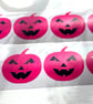 Halloween pumpkin stickers in pink