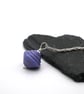 purple lampwork glass spinning top pendant necklace - Image 2