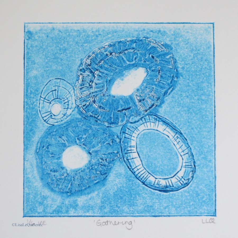 Gathering limpet original collagraph print no.1 of a varied edition of 6