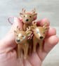 Set of Three Reindeer Ornaments - Upcycled from Toys