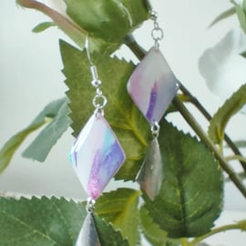 Polymer Clay Diamond Shape Earrings