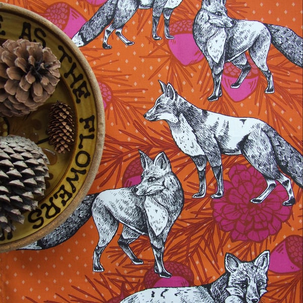 Tea Towel - A Charm of Foxes Tea Towel - Cotton Fox Animal Tea Towel
